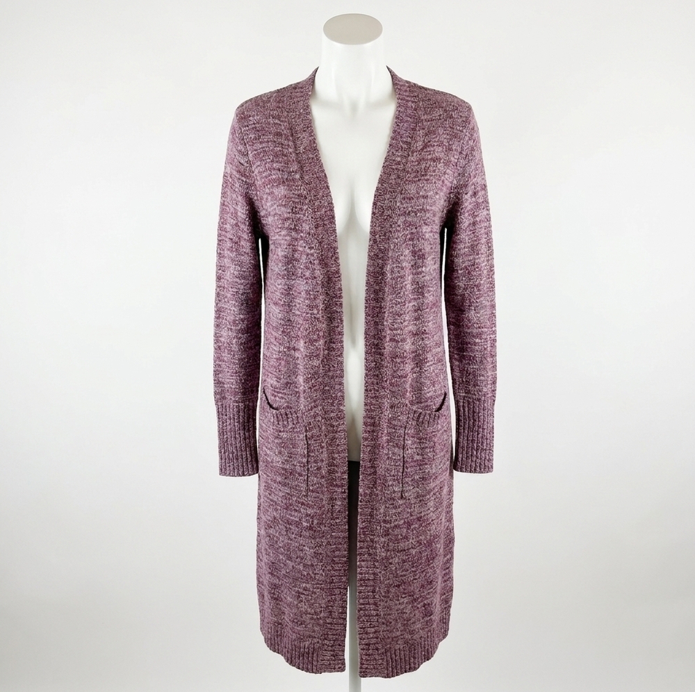 NEW GRACE AND LACE lush bambu duster cardigan in heather wine